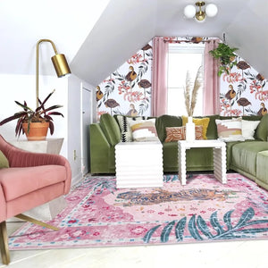 VILZSTUDIOS Pink Leopard Print Rugs