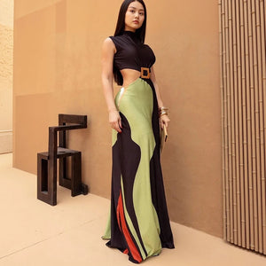 VILZSTUDIOS Stylish Sleeveless Slim Fit Slit Dress