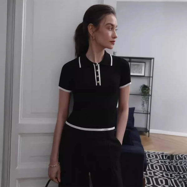 Chic Slim Fit Knit T-shirt