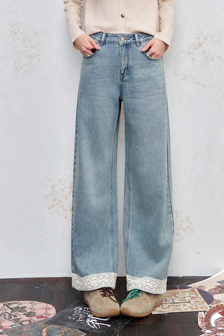 VILZSTUDIOS Vintage Patchwork Wide Leg Jeans