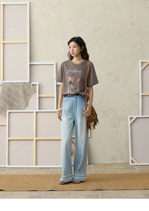 VILZSTUDIOS Loose Fit Summer Print T-Shirt