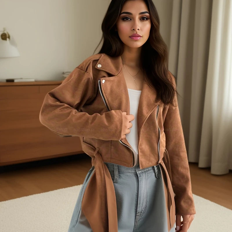 VILZSTUDIOS Lace Up Zipper Jacket
