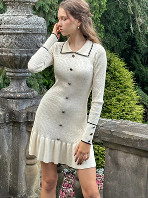 VILZSTUDIOS Elegant Knitted Button Down Dress