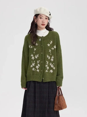 VILZSTUDIOS Vintage Flower Embroidery Cardigan