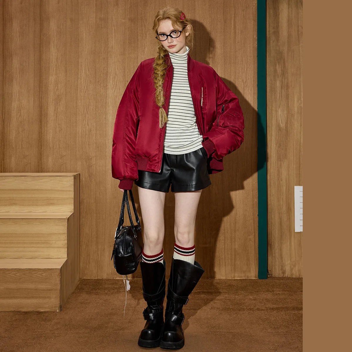 VILZSTUDIOS Oversized Red Puffer Jacket
