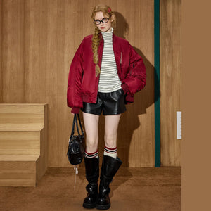 VILZSTUDIOS Oversized Red Puffer Jacket