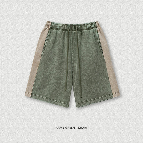 Distressed Vintage Cotton Patchwork Shorts