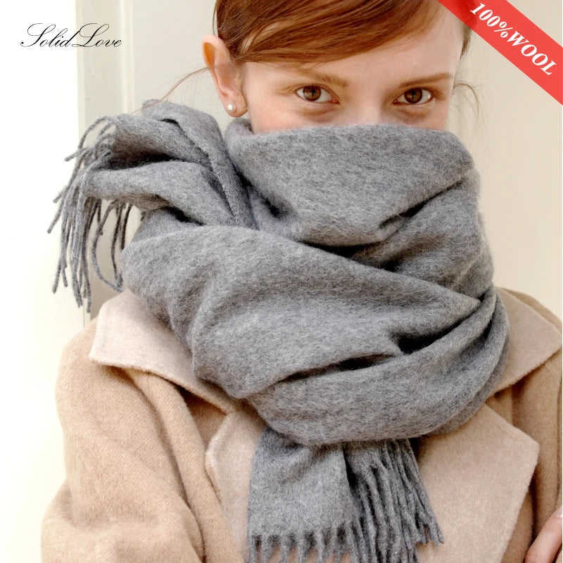 VILZSTUDIOS Winter Scarf Women  Wool Scarves Adult Scarves for ladies 100% Wool scarft women Fashion Cashmere Poncho Wrap
