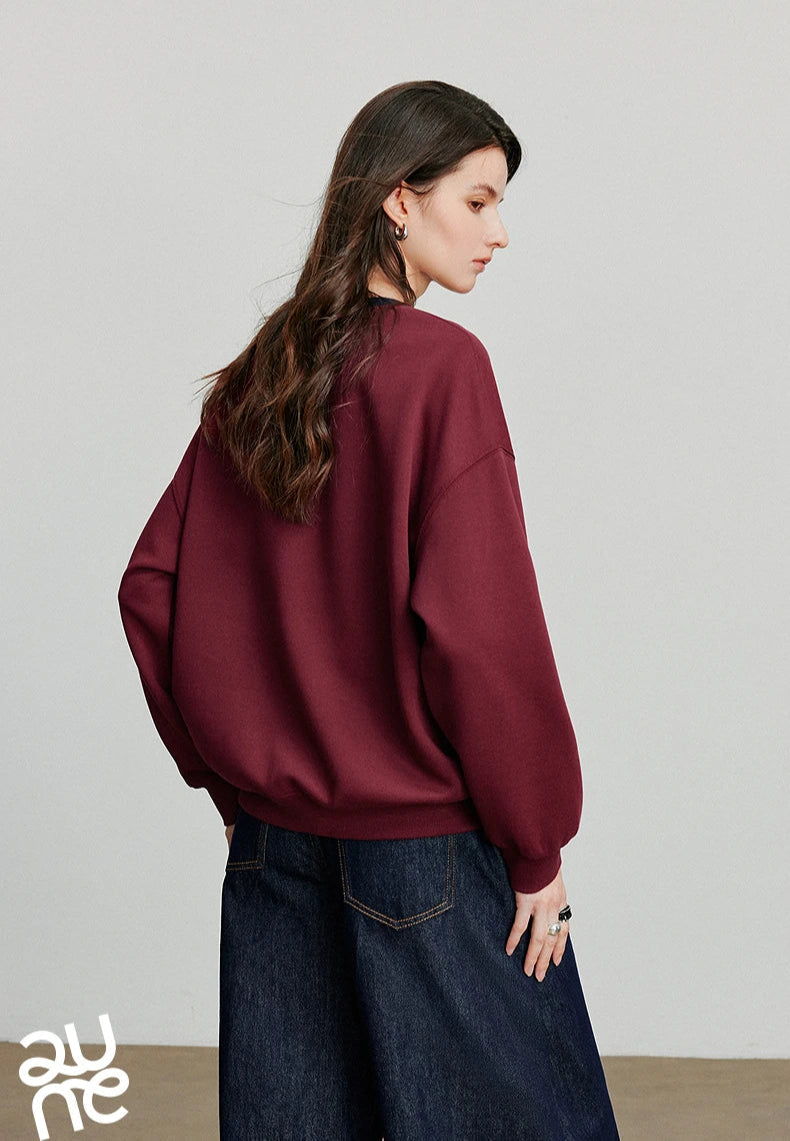 VILZSTUDIOS Contrasting Color Splicing Letter Print Shirt