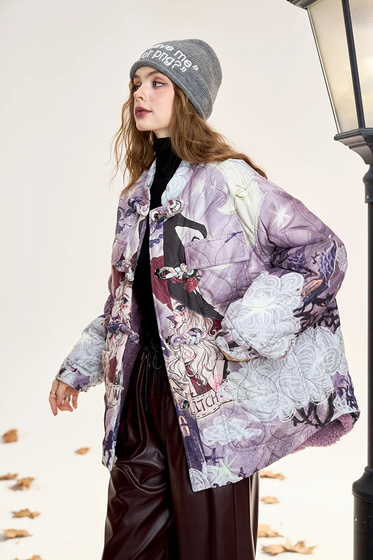 VILZSTUDIOS Trendy Original Printed Puffer Jacket