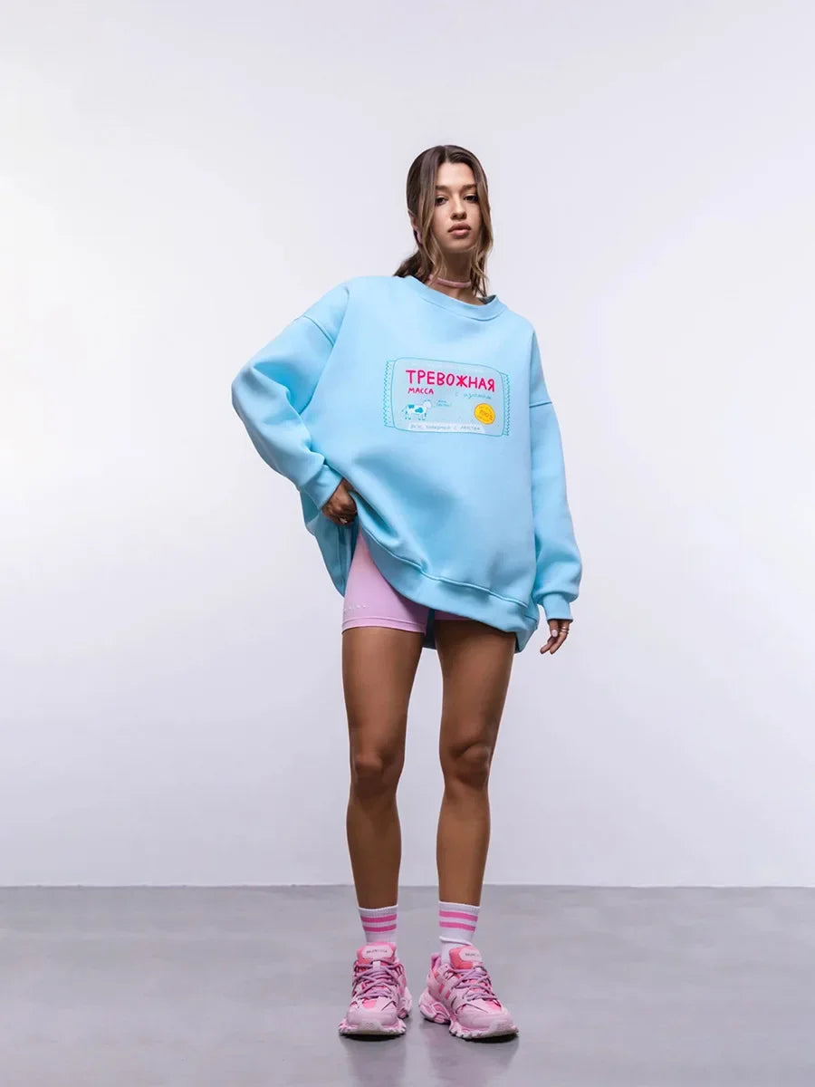 VILZSTUDIOS Casual Loose Fit Round Neck Sweater