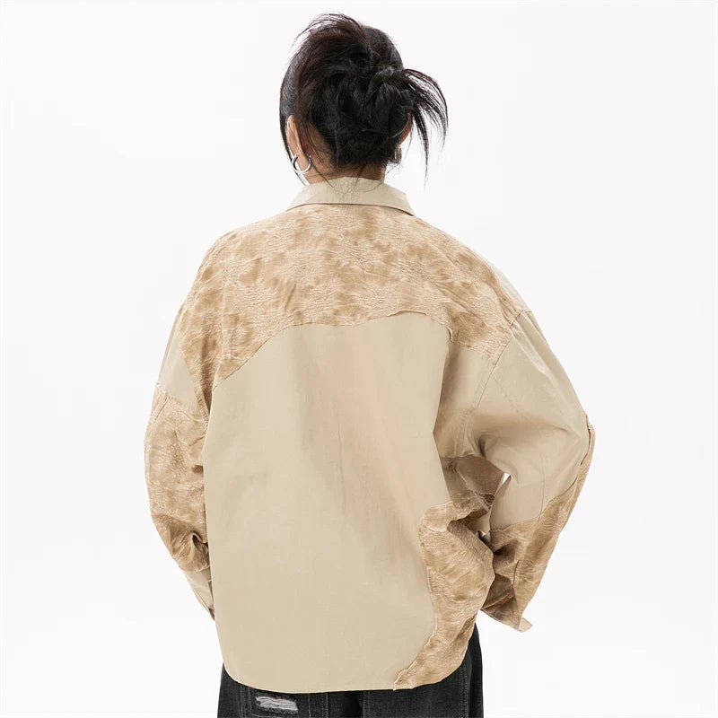VILZSTUDIOS Oversized Stylish Patchwork Blouse Shirt