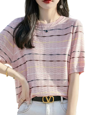 VILZSTUDIOS Striped Casual T-Shirt