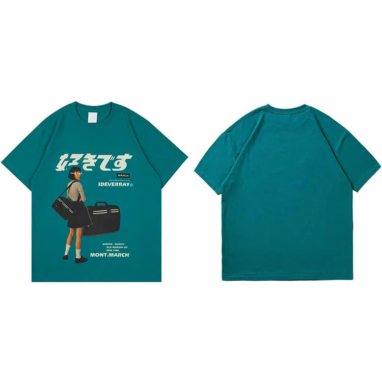 VILZSTUDIOS Japanese Graphic Casual Loose T-Shirt
