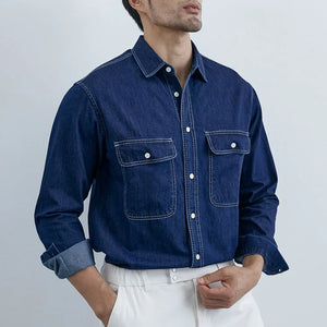 VILZSTUDIOS Front Pockets Long-Sleeve Denim Shirt
