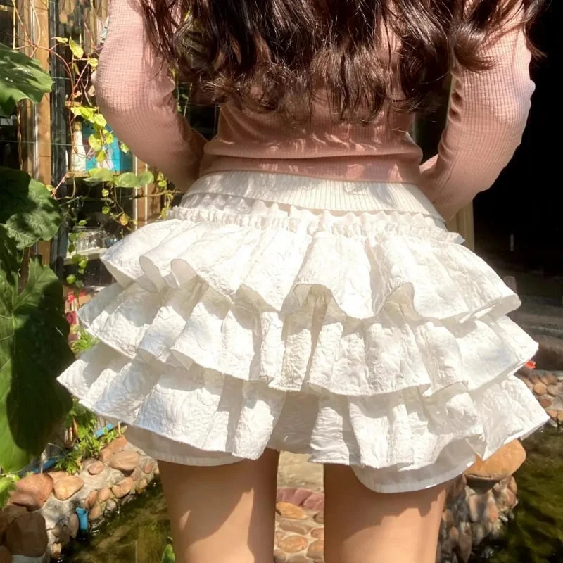 VILZSTUDIOS Ruffle Patchwork Layered Lolita Ballet Shorts