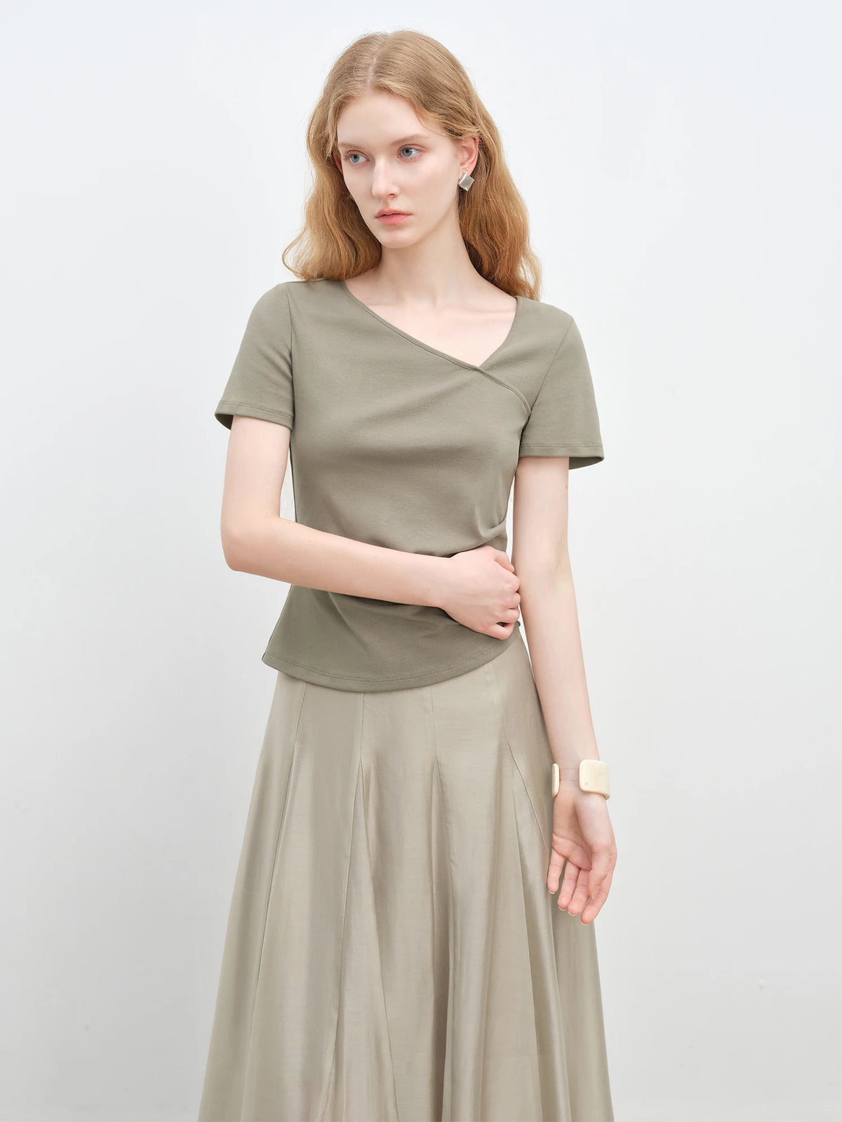 VILZSTUDIOS Irregular Unique Asymmetrical Short-Sleeved T-Shirt