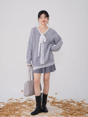 VILZSTUDIOS Sweet Lolita Lace Knit Sweater