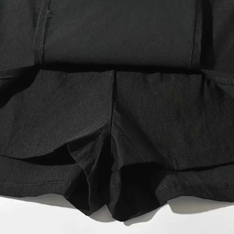 VILZSTUDIOS Black Sexy Split Shorts Skirt Pants