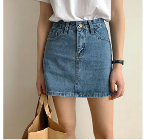 VILZSTUDIOS Retro Slim Mini Denim Skirt