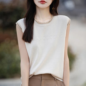 VILZSTUDIOS Casual Sleeveless Cotton Blouse