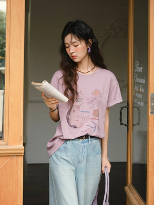 VILZSTUDIOS Stylish Loose Fit Cotton T-Shirt