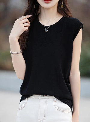 VILZSTUDIOS Casual Sleeveless Cotton Blouse