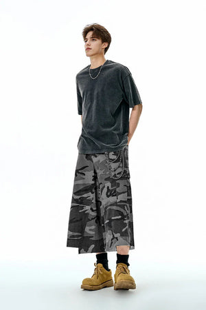 VILZSTUDIOS Trendy Plaid Camo Cargo Jorts