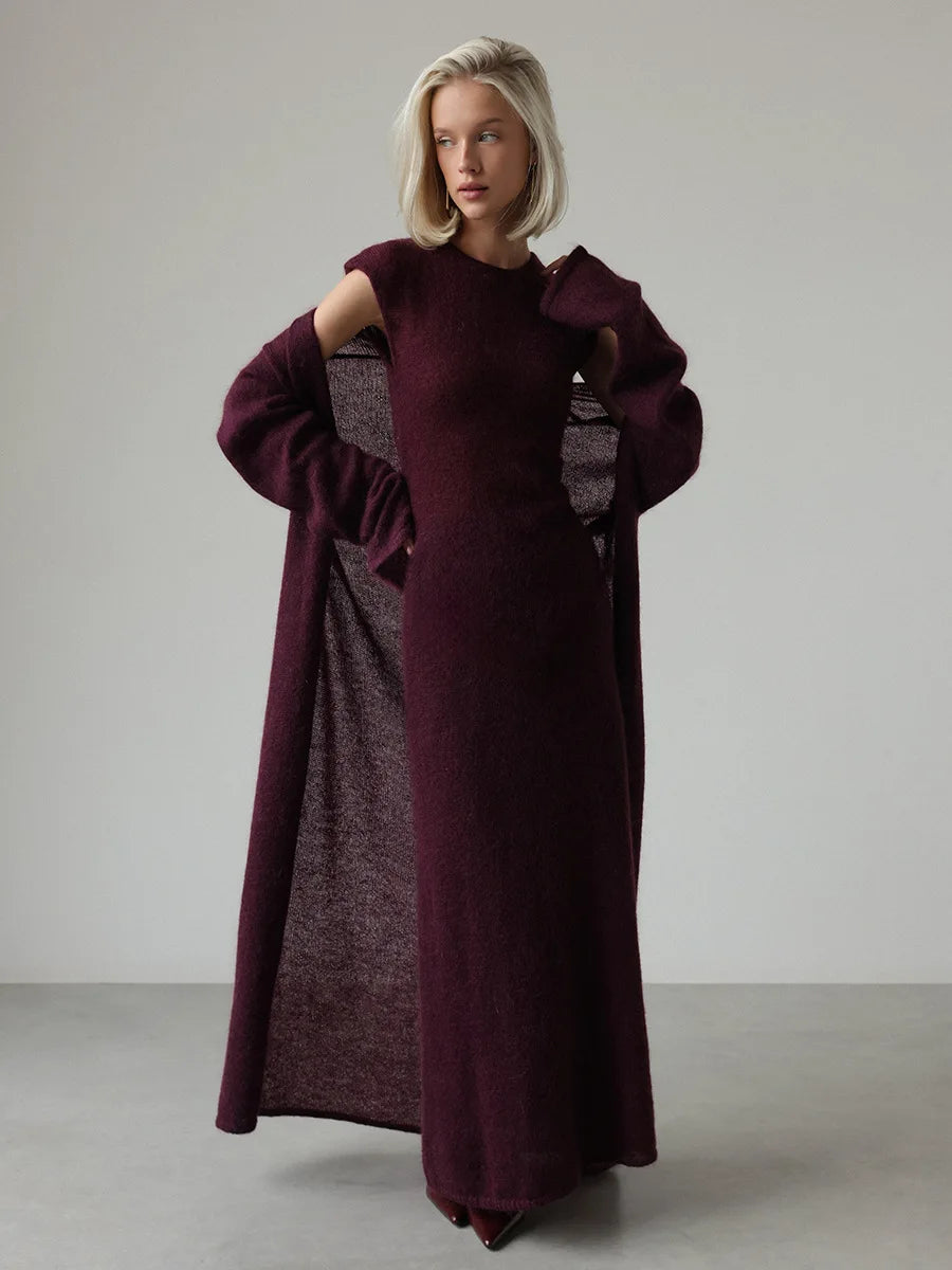VILZSTUDIOS Elegant Knitted Sleeveless Maxi Dress