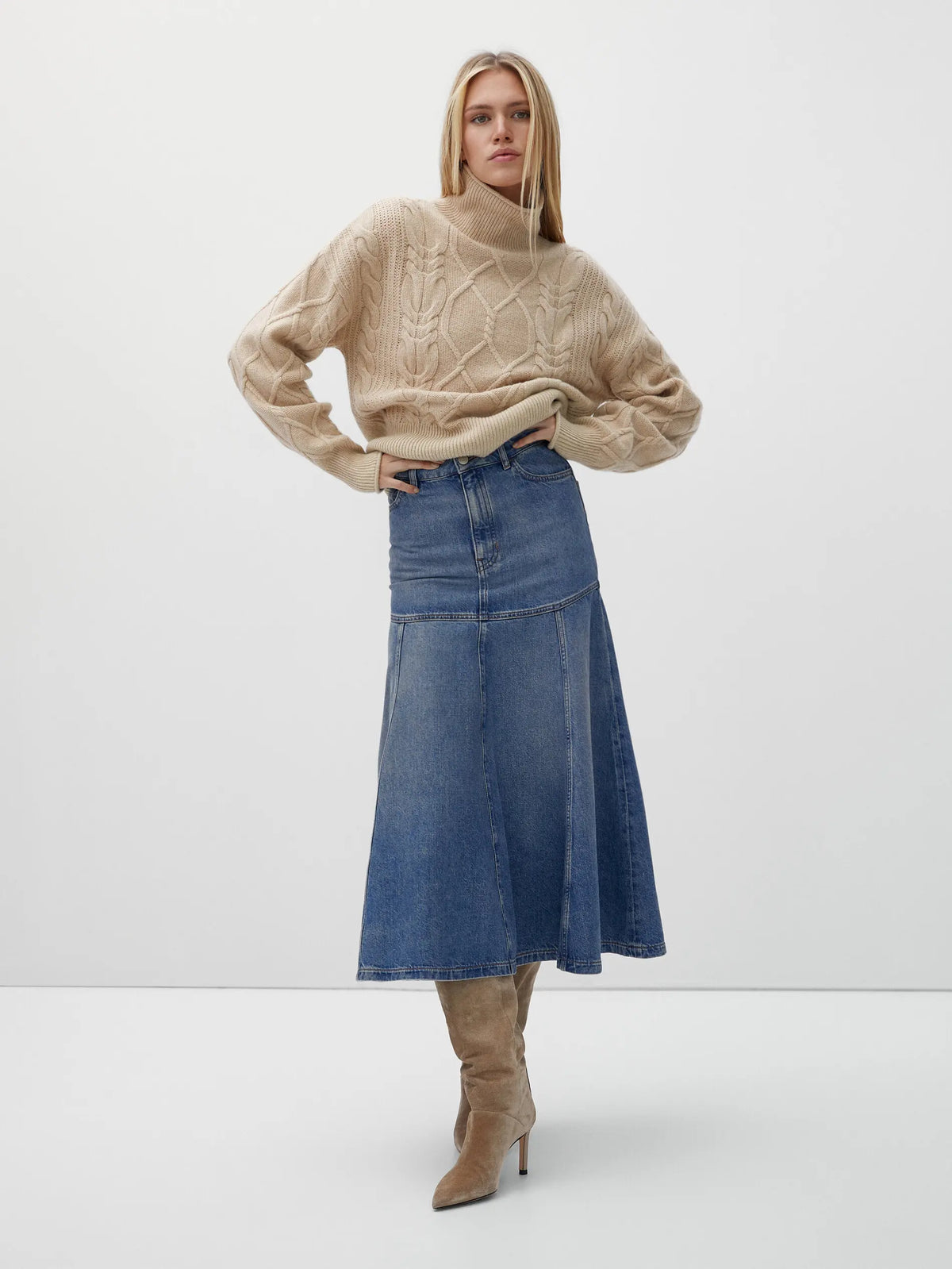 VILZSTUDIOS Turtleneck Twisted Wool Blend Sweater