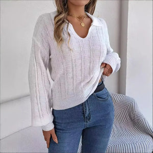 VILZSTUDIOS Cozy Knitted Plaid Sweater