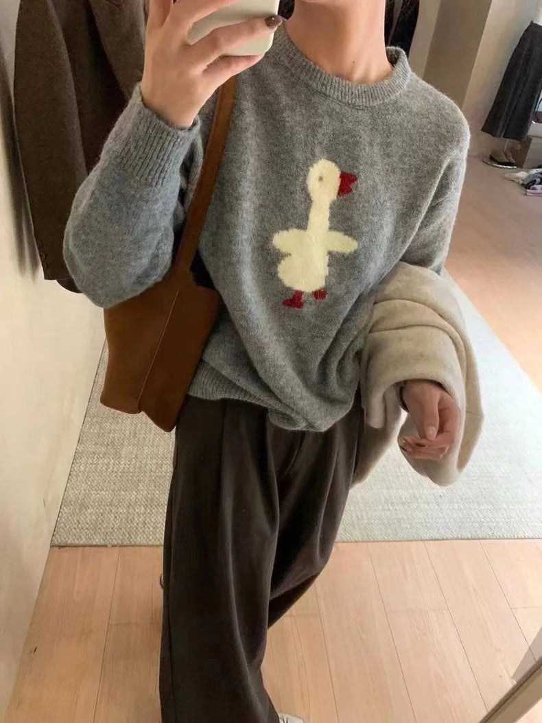 VILZSTUDIOS Casual Embroidered Wool Sweater