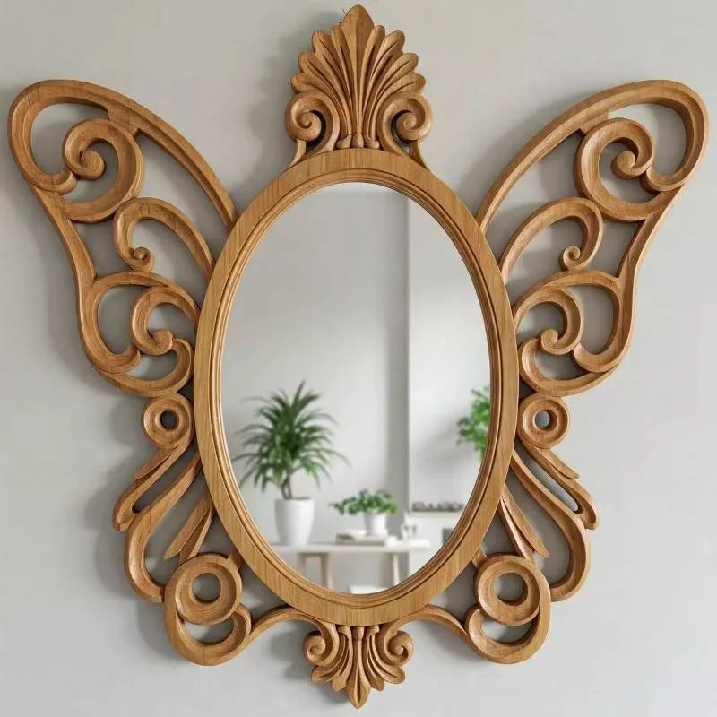 VILZSTUDIOS Irregular Big Decorative Mirrors Retro Luxury Bedroom Wall Make Up Mirror Vanity Aesthetic Girls Espelho Room Decoration