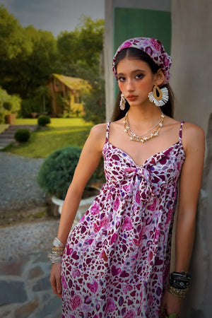 VILZSTUDIOS Zebra Print Spaghetti Strap Backless Dress