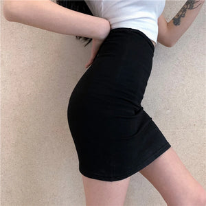 VILZSTUDIOS Black High Waist Elasticity Tight Skirt