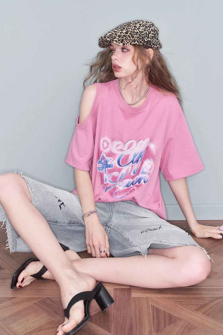 VILZSTUDIOS Sweet Cool Love Print Oversize T-Shirt