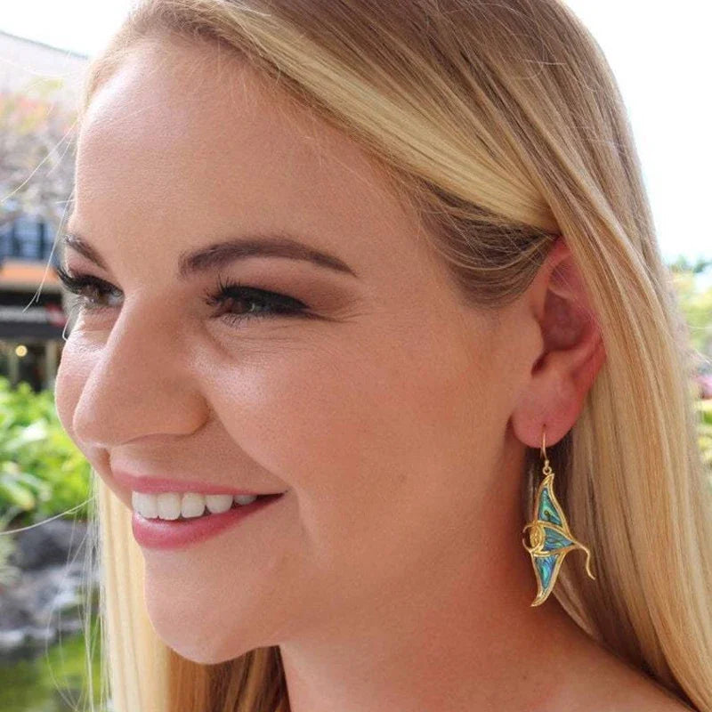 VILZSTUDIOS Colorful Vintage Sea Shell Statement Earring