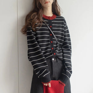 VILZSTUDIOS Everyday Striped Knitted Cardigan