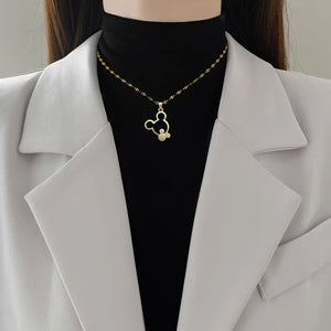 VILZSTUDIOS Disney Hollow Mickey Mouse Zircon Pendant Necklace