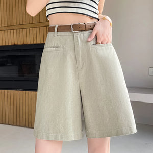 VILZSTUDIOS High Waist Wide Leg Linen Shorts