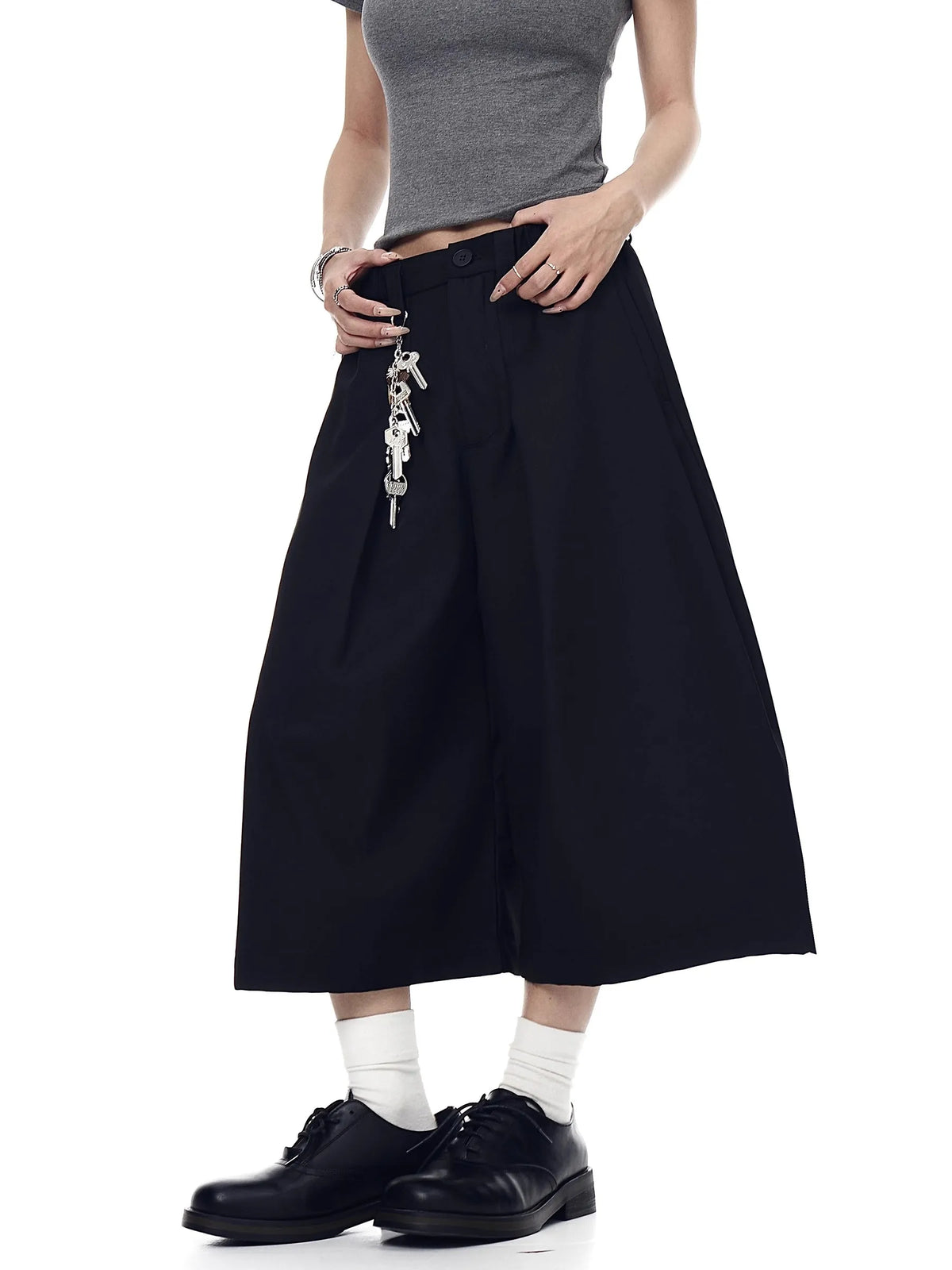 VILZSTUDIOS Black Grey Casual Wide Leg Pants