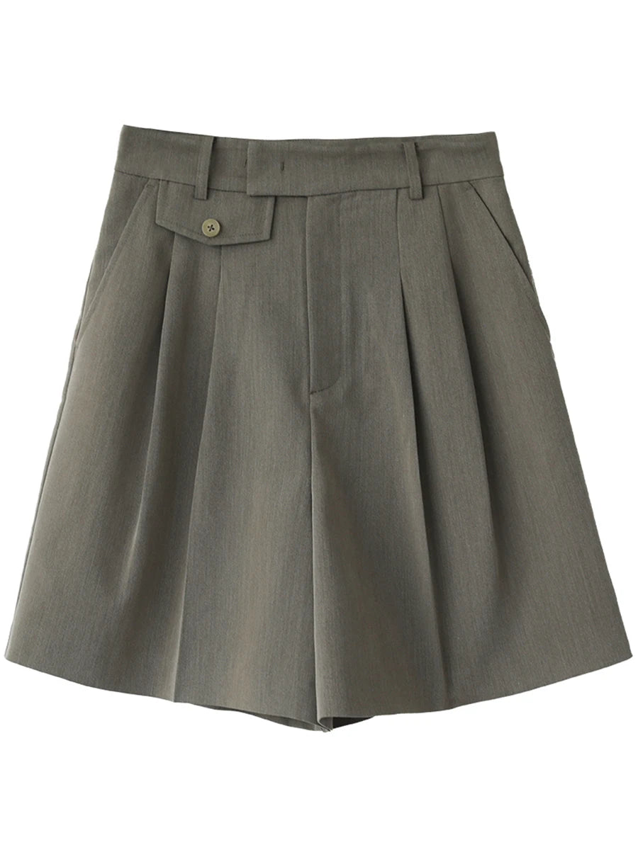 VILZSTUDIOS Classic High Waist Pleated Mini Shorts