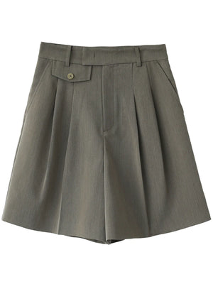 VILZSTUDIOS Chic Summer Pleated High Waist Shorts