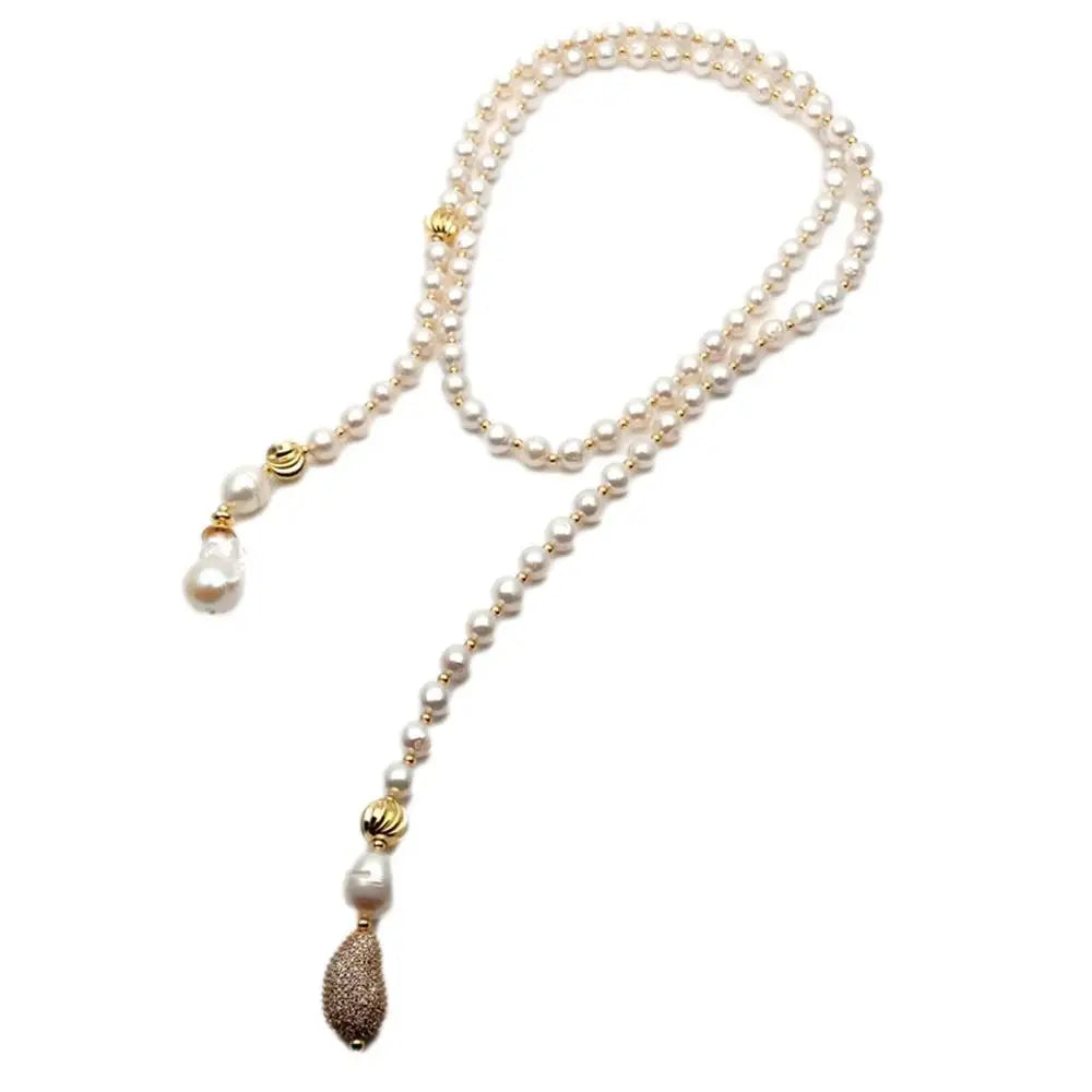 VILZSTUDIOS White Pearl Long Necklace
