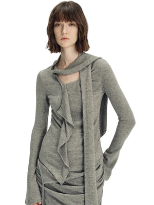 VILZSTUDIOS Ruffled Knit Long Sleeve Top