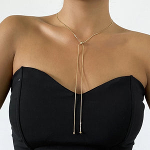 VILZSTUDIOS Minimalist Tassel Long Necklace