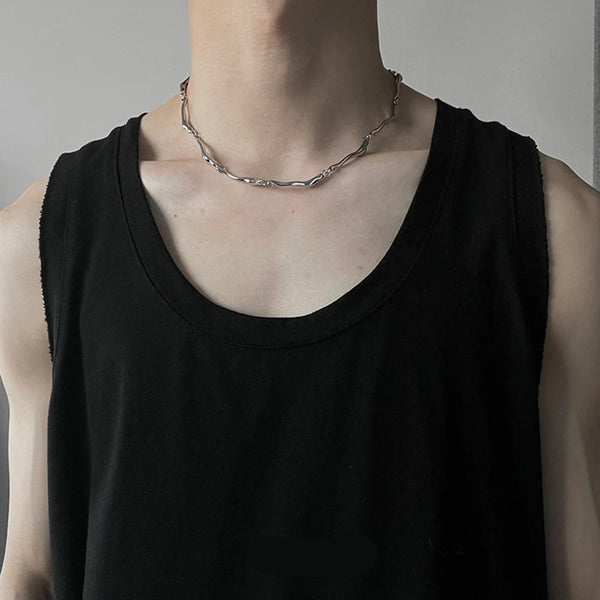 Men Luxury Titanium Steel Irregular Necklace
