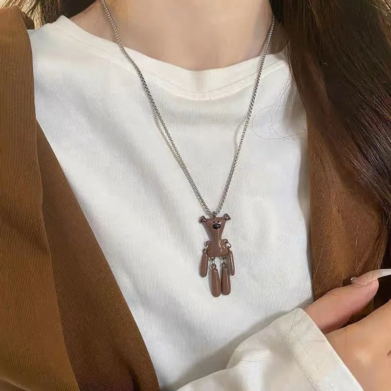 VILZSTUDIOS Curry Bear Vintage Pendant Necklace