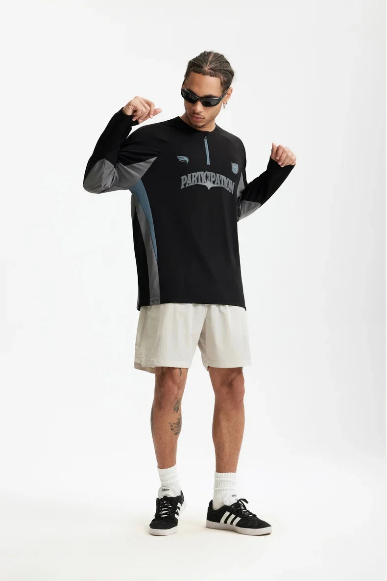 VILZSTUDIOS Retro Color Block Long Sleeve T-Shirt