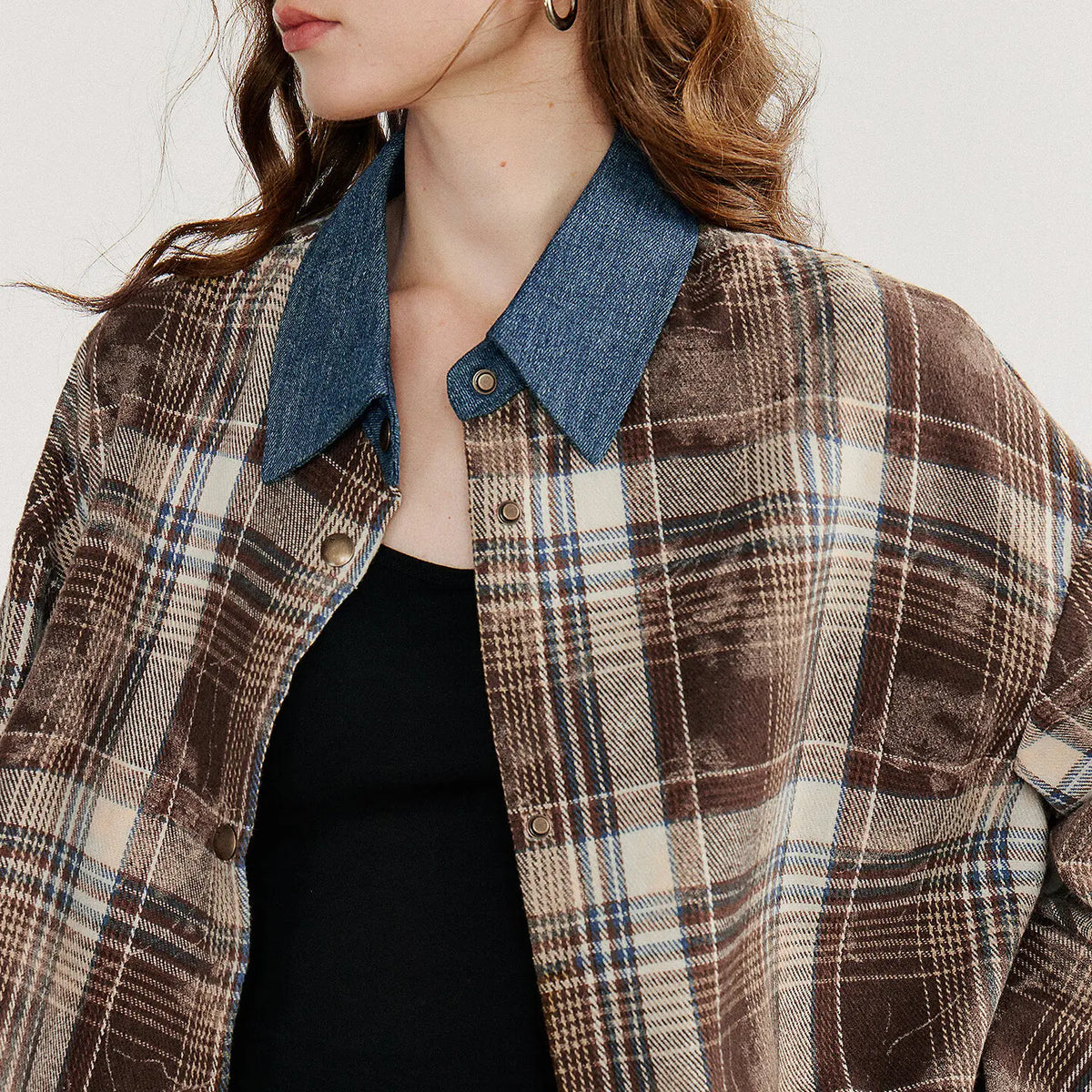 VILZSTUDIOS Retro Plaid Long Sleeve Shirt
